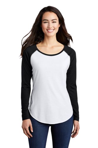 Sport-Tek Ladies PosiCharge Long Sleeve Tri-Blend Wicking Scoop Neck Raglan Tee LST400LS image thumbnail