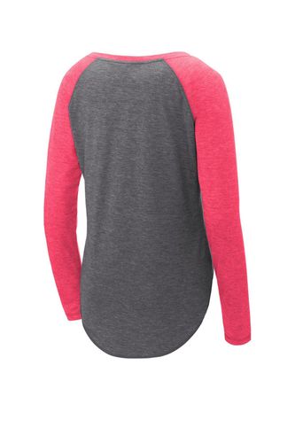 Sport-Tek Ladies PosiCharge Long Sleeve Tri-Blend Wicking Scoop Neck Raglan Tee LST400LS image thumbnail
