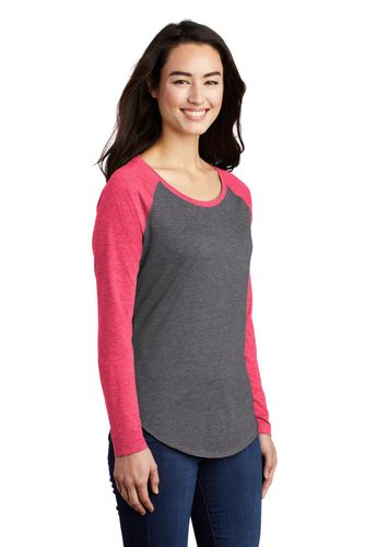 Sport-Tek Ladies PosiCharge Long Sleeve Tri-Blend Wicking Scoop Neck Raglan Tee LST400LS image thumbnail
