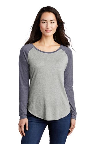 Sport-Tek Ladies PosiCharge Long Sleeve Tri-Blend Wicking Scoop Neck Raglan Tee LST400LS image thumbnail