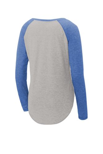 Sport-Tek Ladies PosiCharge Long Sleeve Tri-Blend Wicking Scoop Neck Raglan Tee LST400LS image thumbnail