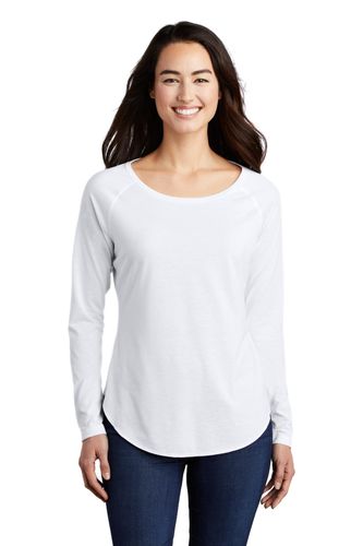 Sport-Tek Ladies PosiCharge Long Sleeve Tri-Blend Wicking Scoop Neck Raglan Tee LST400LS image thumbnail