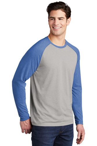 Sport-Tek PosiCharge Long Sleeve Tri-Blend Wicking Raglan Tee ST400LS image thumbnail