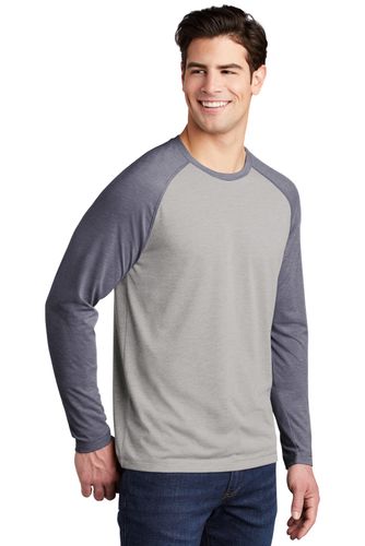 Sport-Tek PosiCharge Long Sleeve Tri-Blend Wicking Raglan Tee ST400LS image thumbnail