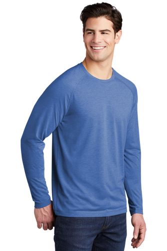 Sport-Tek PosiCharge Long Sleeve Tri-Blend Wicking Raglan Tee ST400LS image thumbnail