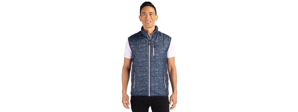 Cutter & Buck Rainier PrimaLoft® Mens Eco Insulated Full Zip Printed Puffer Vest primary image
