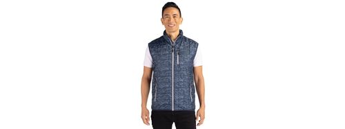 Cutter & Buck Rainier PrimaLoft® Mens Eco Insulated Full Zip Printed Puffer Vest image thumbnail