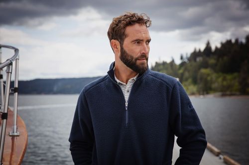 Cutter & Buck Cascade Eco Sherpa Fleece Mens Big & Tall Quarter Zip Jacket Big & Tall image thumbnail