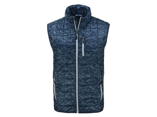 Cutter & Buck Rainier PrimaLoft® Mens Eco Insulated Full Zip Printed Puffer Vest image thumbnail