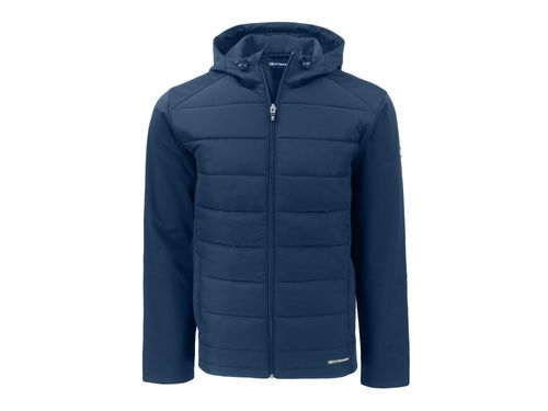 Cutter & Buck Evoke Hybrid Eco Softshell Recycled Full Zip Mens Hooded Jacket image thumbnail