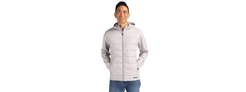 Cutter & Buck Evoke Hybrid Eco Softshell Recycled Full Zip Mens Hooded Jacket image thumbnail