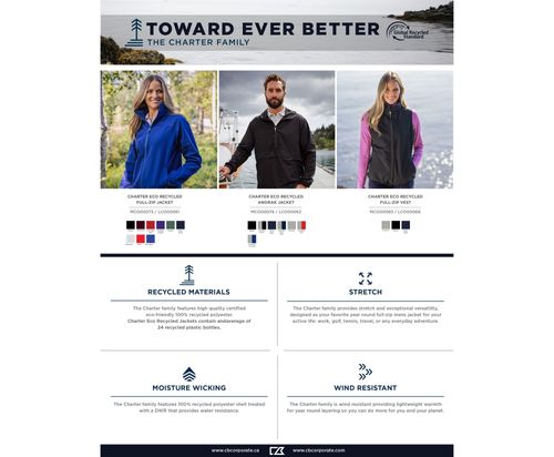 Cutter & Buck Charter Eco Full-Zip Mens Big & Tall Vest Big & Tall image thumbnail