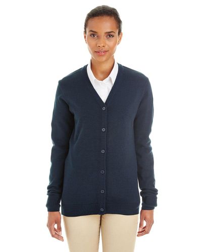 Harriton Ladies' Pilbloc V-Neck Button Cardigan Sweater image thumbnail