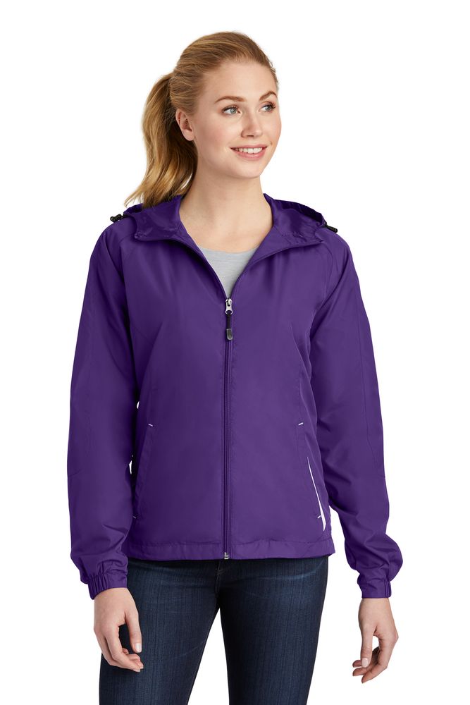 Sport-Tek Ladies Colorblock Hooded Raglan Jacket image thumbnail