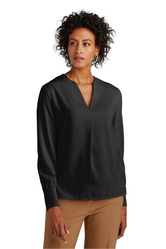 Brooks Brothers® Women’s Open-Neck Satin Blouse image thumbnail