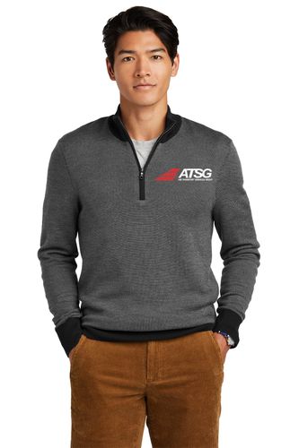 Brooks Brothers ® Washable Merino Birdseye 1/4-Zip Sweater image thumbnail
