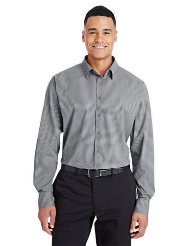 Devon & Jones CrownLux Performance® Men's Tonal Mini Check Woven Shirt image thumbnail
