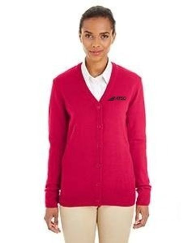 Harriton Ladies' Pilbloc™ V-Neck Button Cardigan Sweater image thumbnail
