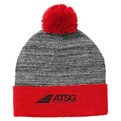 Image of Sport-Tek ® Heather Pom Pom Beanie