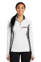 Image of Sport-Tek® Ladies Sport-Wick® Stretch Contrast 1/2-Zip Pullover