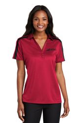 Image of Port Authority® Ladies Silk Touch™ Performance Colorblock Stripe Polo