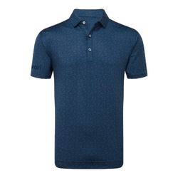 Image of Men's Navy Painted Floral Lisle Polo