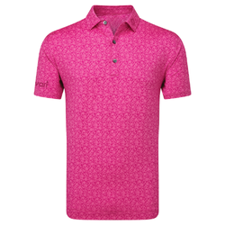 Image of Men's Berry Painted Floral Lisle Polo