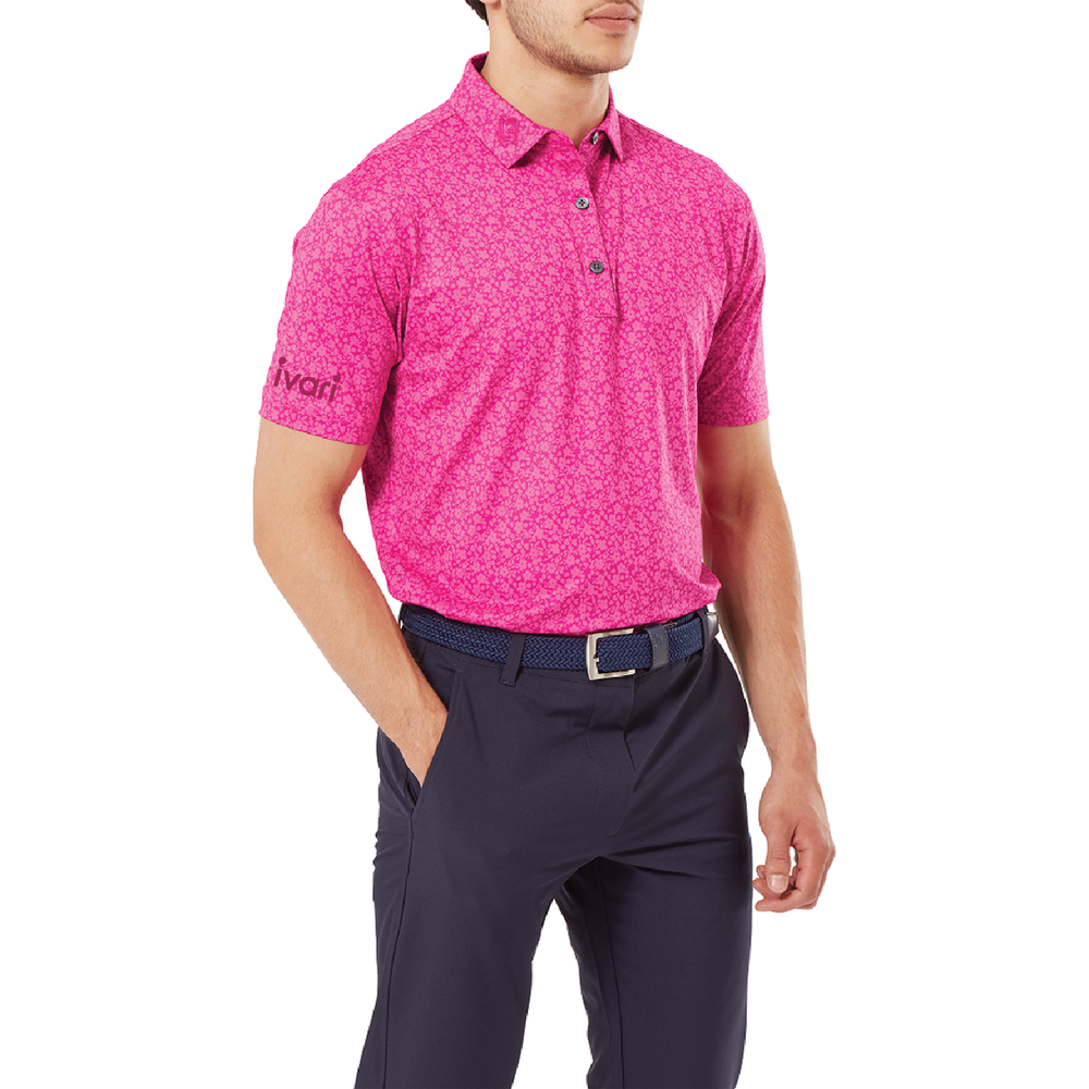Men's Berry Painted Floral Lisle Polo primary image