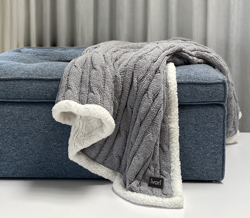 Cable Knit Chenille Sherpa Throw image thumbnail