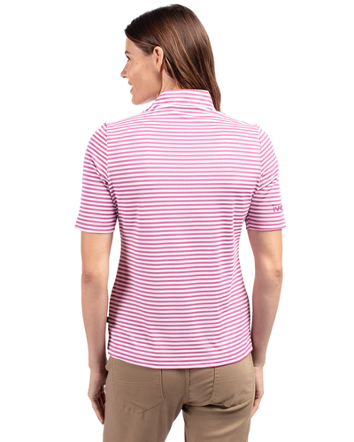 Ladies Recycled Pique Stripe Polo image thumbnail