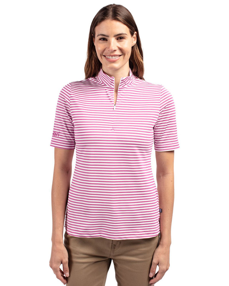 Ladies Recycled Pique Stripe Polo primary image