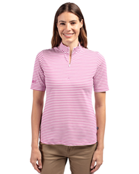 Image of Ladies Recycled Pique Stripe Polo