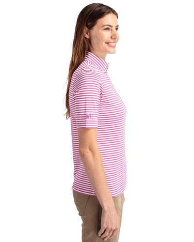 Ladies Recycled Pique Stripe Polo image thumbnail
