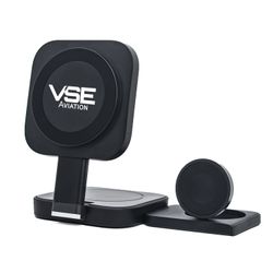 Image of 3-in-1 Wireless Charger with Travel Case and Both Apple and Android Watch Docks