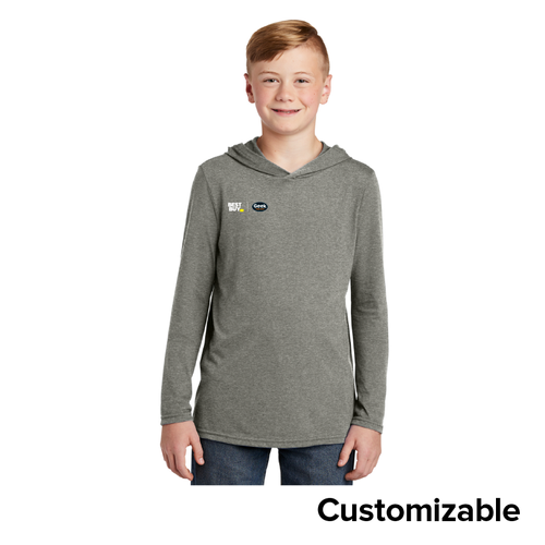Youth Tri-Blend Hooded Long Sleeve Shirt  image thumbnail