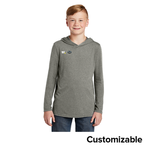 Youth Tri-Blend Hooded Long Sleeve Shirt image thumbnail