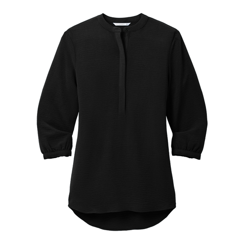 Women's 3/4-Sleeve Textured Crepe Tunic image thumbnail