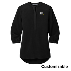 Image of Women's 3/4-Sleeve Textured Crepe Tunic