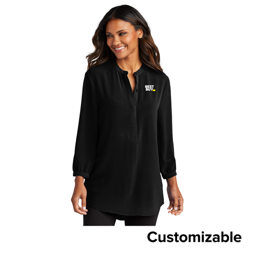 Women's 3/4-Sleeve Textured Crepe Tunic image thumbnail
