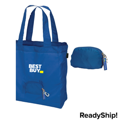 Image of Foldable Tote Bag with Zip Pocket