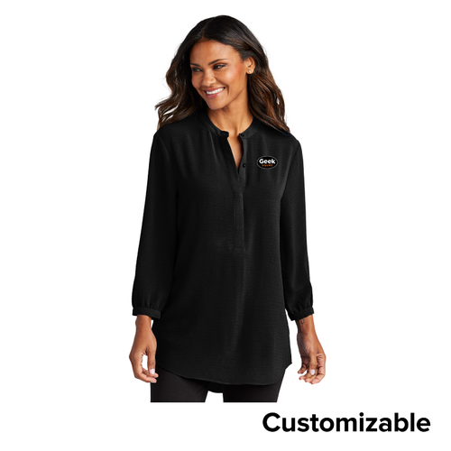 Women's 3/4-Sleeve Textured Crepe Tunic image thumbnail