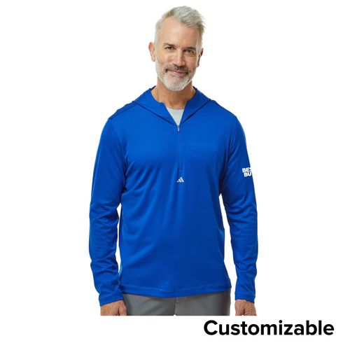 Men's Adidas 1/4-Zip Hooded Pullover image thumbnail
