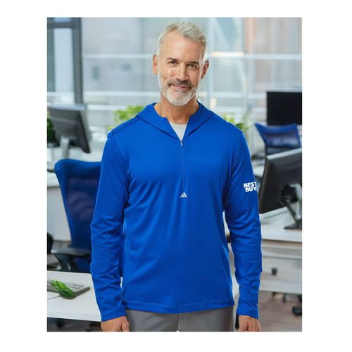 Men's Adidas 1/4-Zip Hooded Pullover image thumbnail