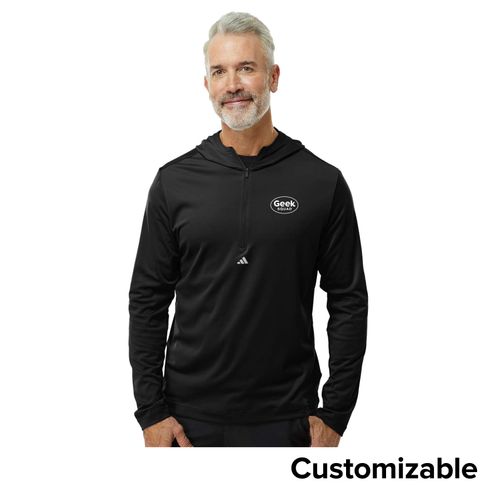Men's Adidas 1/4-Zip Hooded Pullover image thumbnail