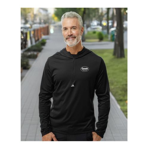 Men's Adidas 1/4-Zip Hooded Pullover image thumbnail