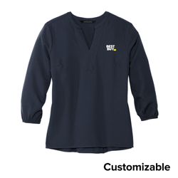 Image of Women's 3/4-Sleeve Stretch Crepe Blouse