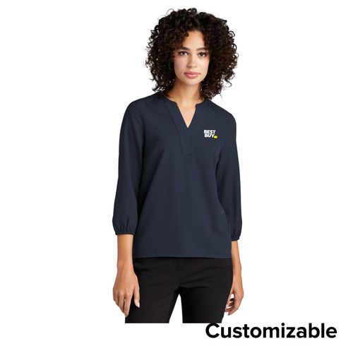 Women's 3/4-Sleeve Stretch Crepe Blouse image thumbnail