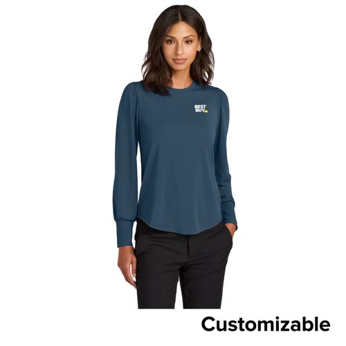 Women's Stretch Long Sleeve Blouson Top image thumbnail