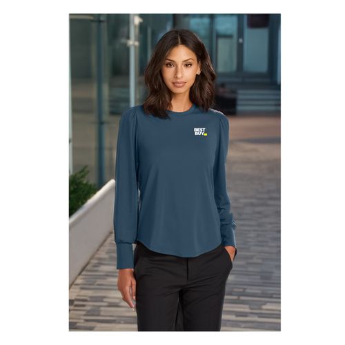 Women's Stretch Long Sleeve Blouson Top image thumbnail