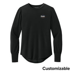 Image of Women's Stretch Long Sleeve Blouson Top